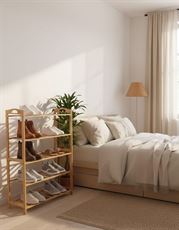 כוננית נעליים מעץ במבוק 5 קומות – מדף אחסון ל-15 זוגות נעליים לכניסה לבית הום סייל - מוצרים איכותיים לבית