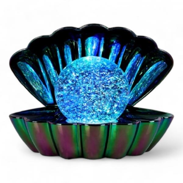 מנורת צדף יוקרתית עם כדור זוהר מחליף צבעים ,תאורת לילה דקורטיבית ,מנורת אווירה לחדר שינה ולסלון