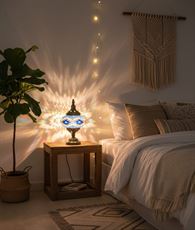 מנורת שולחן פסיפס בסגנון מרוקאי - תאורת אווירה מעוצבת לבית ולעסק הום סייל - מוצרים איכותיים לבית