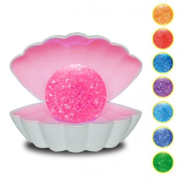 מנורת צדף יוקרתית עם כדור זוהר מחליף צבעים ,תאורת לילה דקורטיבית ,מנורת אווירה לחדר שינה ולסלון