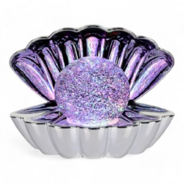 מנורת צדף יוקרתית עם כדור זוהר מחליף צבעים ,תאורת לילה דקורטיבית ,מנורת אווירה לחדר שינה ולסלון