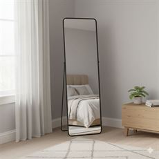 מראת גוף עומדת/לתלייה על הקיר – מראת רגל גדולה בעיצוב מודרני מסגרת מתכת לבנה הום סייל - מוצרים איכותיים לבית